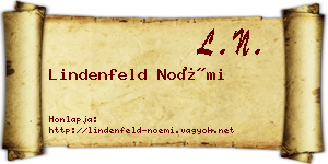 Lindenfeld Noémi névjegykártya